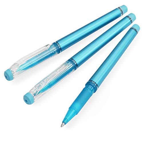 Image of uni-ball TSI UF-222-07 Erasable Gel Ink Rollerball Pen - 0.7mm Nib - Sky Blue - 3 Pack