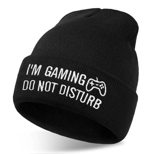Image of Srumvoat Knit Beanie Hat, Beanie Winter Hats, Comfortable Breathable Soft Beanie, Stretchy Cuffed Beanie, Unisex Classic Winter Hat, for Cold Weather, Personalized Game Gifts for Women Men Black