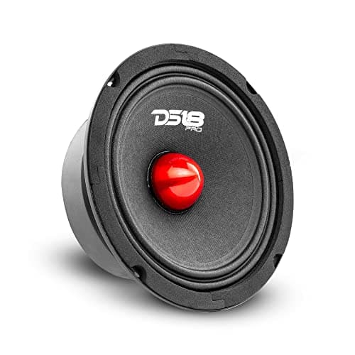 Image of DS18 PRO-GM8.4B Loudspeaker - 8", Midrange, Red Aluminum Bullet, 580W Max, 4 Ohms,1.5" Kapton VC Premium Quality Audio Door Speakers for Car or Truck Stereo Sound System (1 Speaker)