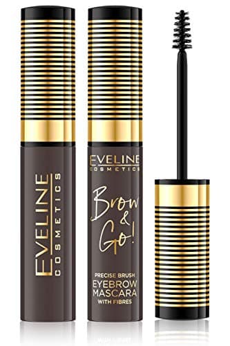 Image of Eveline Cosmetics Brow & go! BROW&GO Eyebrow Mascara No. 02 Dark - Precision Brow Definition, Volumizing Micro-Fibers, Long-Lasting Formula, 10 ML