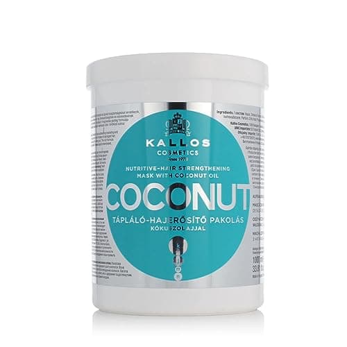 Image of Kallos, Nourishing Hair Strengthening Hair Mask with Coconut Oil, White, 1 l (Pack of 1)