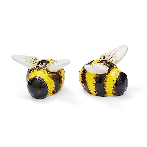Image of Cooksmart British Designed Salt and Pepper Sets | Salt and Pepper Pots to Suit All Kitchens | Salt and Pepper Shaker for Everday Use - Bumble Bees