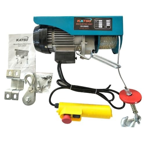 Image of KATSU Electric Hoist Lift Upto 250KG Overhead Electric Hoist 220V 18M Electric Wire Hoist Remote Control Garage Auto Shop Overhead Lift