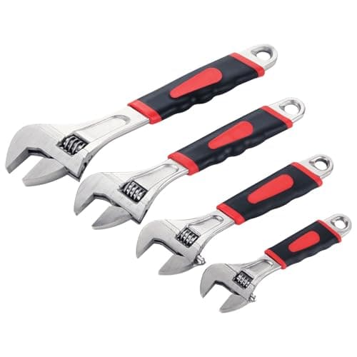 Image of MUXHEL 4PCS Adjustable Spanner Set, 4 Sizes Adjustable Wrench Set with Soft Grip, Multifunctional Carbon Steel Shifter Spanner Sets for Pipeline Building Machinery Home (6"+8"+10"+12")