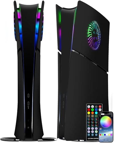 Image of Joso Faceplate for PS5 Slim Digital Edition, Anti-Scratch Dustproof Case Replacement with RGB Ring, Cover Skin Fit for PS5 Slim Digital, Plates for PS5 Slim Accessories - Digital | 2023