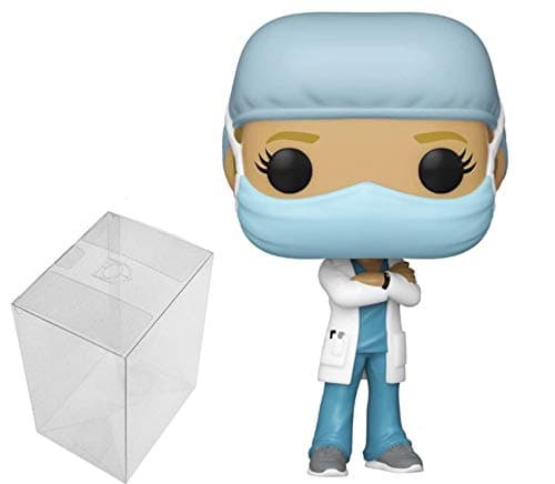 Image of Funko Pop! Heroes: Front Line Worker- Female Hospital Worker #1 Bundle with 1 PopShield Pop Box Protector
