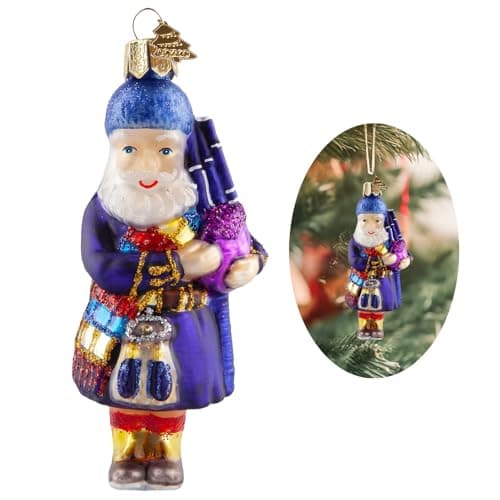 Image of Hzyc Santa Christmas Tree Ornaments, Handmade Blown Glass Ornaments, Santa Collection Hanging Glass Baubles, Christmas Decorations for Xmas Tree Holiday Party Gifts