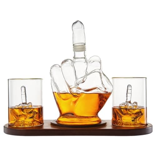 Image of NEW Middle finger decanter with middle finger glasses & base