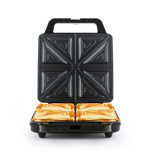 Image of Progress 4 Slice Sandwich Maker – Make 4 XL Toasties, PFAS-Free Non-Stick Plates, Easy Cleaning, Automatic Temperature Control, 1600W, Cool Touch Handles, Power/Ready Indicator Lights, Black
