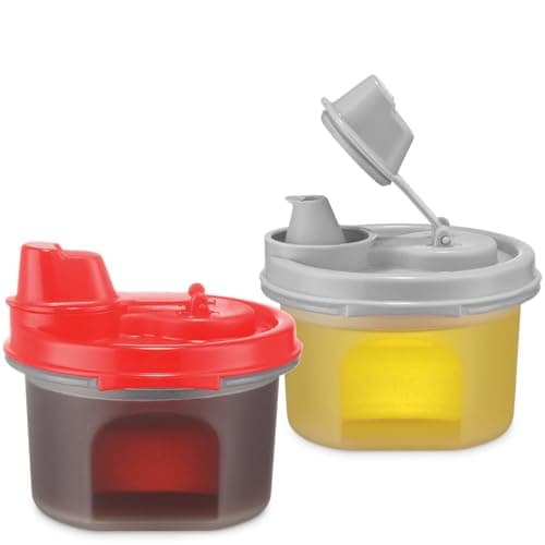 Image of Signora Ware Oil and Vinegar Dispenser Set – 6.5oz Mini Sauce Bottles for Balsamic Vinegar, Soy Sauce – Salad Dressing Bottles with Easy Pour Spout – Airtight and Leakproof BPA-Free Plastic Containers
