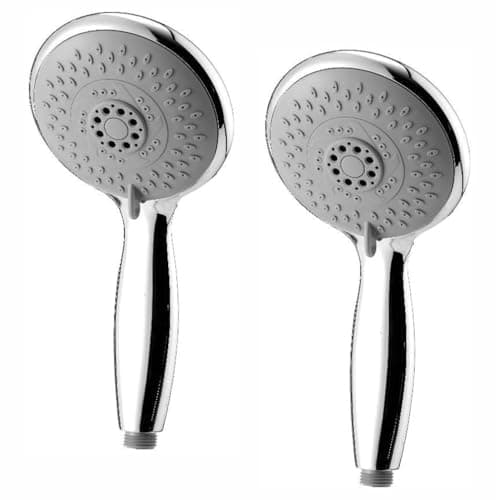 Image of 2 x Croydex Contour Maxi Four Function Shower Head & Handset | 4 Water Spray Patterns: Bubbling, Massage, Saturating, Saturating & Massage | Large 125mm Handset, Rub-Clean Nozzle| Universal Connection