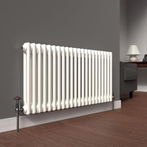 Image of Lux Heat White Horizontal 2 Column Traditional Radiator 500mm (H) x 1010mm (W)