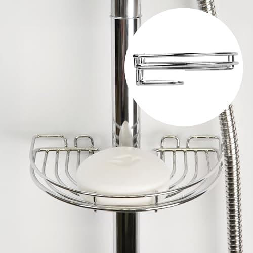 Image of Croydex Easy Fit Riser Rail Soap Basket, Versatile Bathroom Accessory, Secure Bathroom Shelves, Convenient Bathroom Storage, Fits Most Standard Riser Rails, Five Year Rust-Free Guarantee