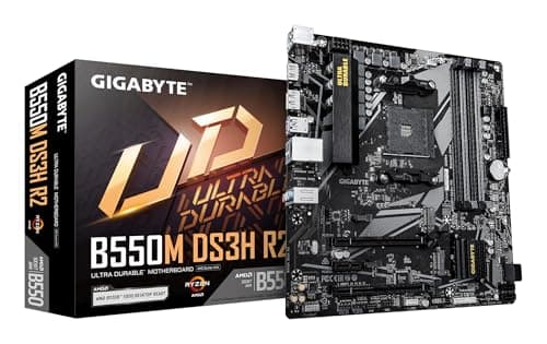 Image of Gigabyte B550M DS3H R2 Motherboard - AMD Ryzen 5000 CPUs, 5+3 Phases VRM, up to 4733MHz DDR4 (O.C.), 1xPCIe 4.0 + 1xPCIe 3.0 M.2, 1GbE LAN, USB 3.2 Gen 1