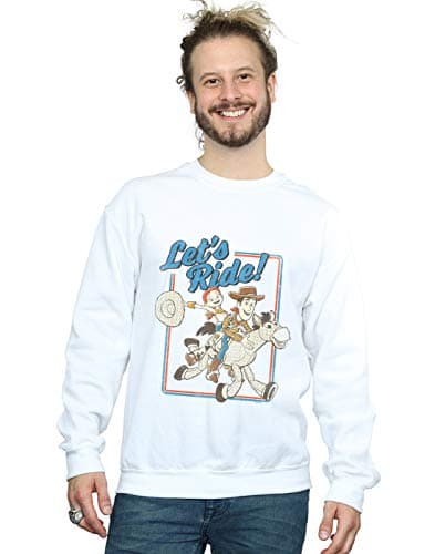 Image of Disney Men's Toy Story 4 Let's Ride Sweatshirt White X-Large