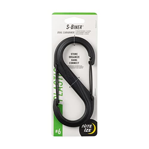 Image of Nite Ize Unisex's S-biner Dual Carabiner Plastic #6, Black, Size 6