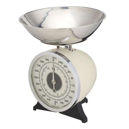 Image of KitchenCraft Classic Collection Mechanical Kitchen Scales with Bowl, Cream, 2 kg Capacity
