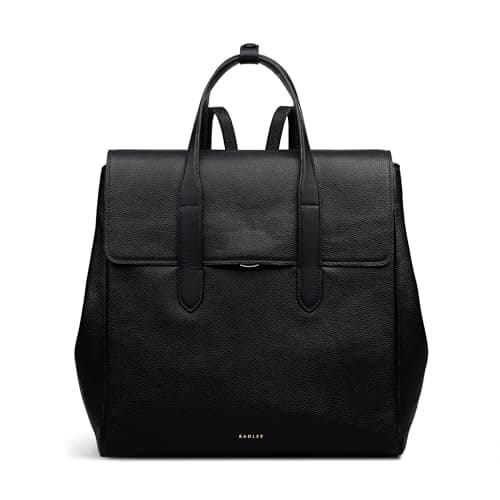 Image of RADLEY London Mayfair Lane Women's Leather Medium Flapover Backpack, Black