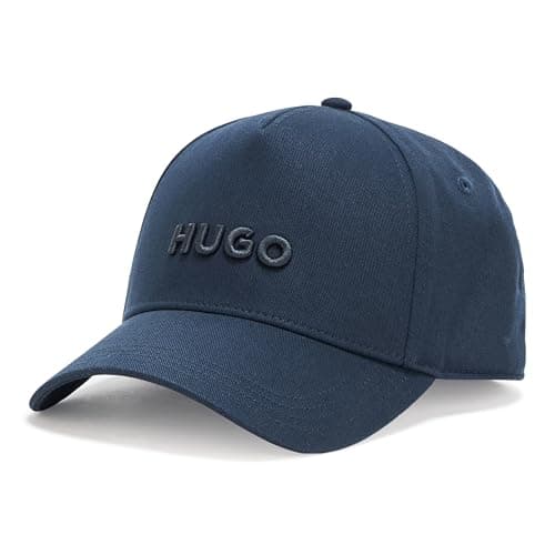 Image of HUGO Men's Big Logo Cotton Baseball Hat Cap, Navy Shadow, One Size