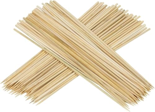 Image of 200 Pcs (30cm/12inch) Bamboo Skewers Sticks for Shish Kebab, Biodegradable Wooden BBQ Sticks for Meat,Candy Floss,Fruit,Grilling,Barbecue,Candy Floss,Cocktails,Platters