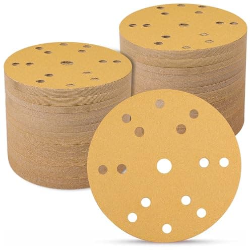 Image of Sruhrak Sanding Discs 150mm 100 Pcs, 100 Grit 6 inch 15 Holes Hook and Loop Orbital Sander Discs, Sanding Pads for Random Orbital Sander Pads and All Oscillating Tools