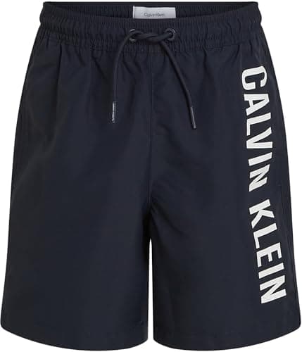 Image of Calvin Klein Boys’ Medium Drawstring Swim Shorts, Blue (Dark Sapphire), 12-14 Years