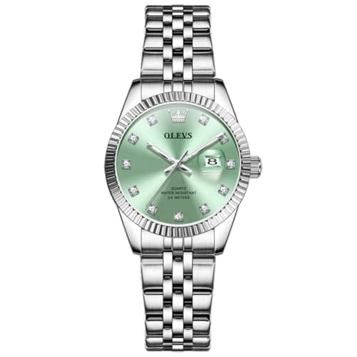 Image of OLEVS Womens Watch Diamond Fashion Dress Analog Quartz Ladies Watch Stainless Steel Waterproof Luminous Two Tone Wrist Watches for Women