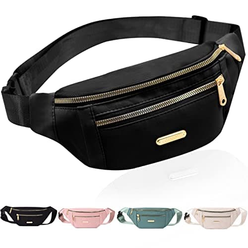 Image of Fanny Pack Fashionable Waist Bag Casual Travel Bum Bag with 3 Zipper Pockets for Women Men Sports Running Hiking Jogging (Black)