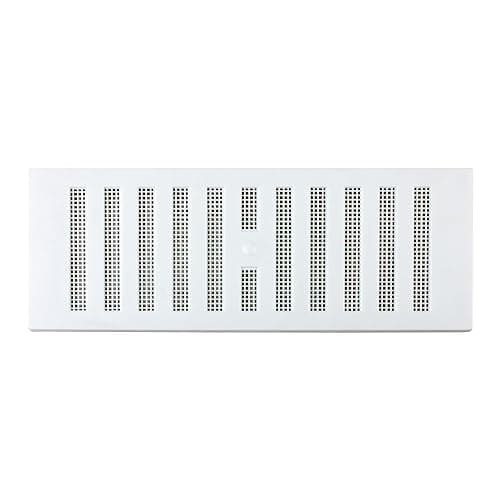 Image of MAP Adjustable Plastic Air Vent Grille With Flyscreen Cover, White, 9" x 3"