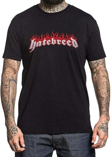 Image of Hatebreed Shirt American Metalcore Band Music Tour Hatebreed Cotton Men T Shirt Black