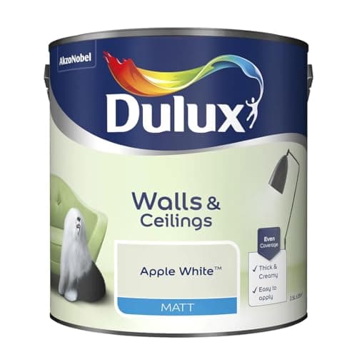 Image of Apple White Walls & Ceilings Matt Emulsion Paint 2.5L – Smooth Creamy Finish, Quick Dry, Low VOC, Easy Application for Interior Walls & Ceilings