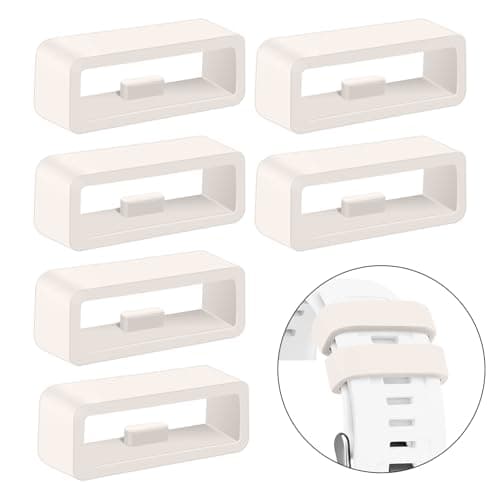 Image of 6pcs Strap Loop for Garmin Forerunner 265S/255S/255S Music/Vivoactive 4S/Venu 3S/Venu 2S/Vivomove 3S Wristband Loop, 18mm Lock Ring Replacement Watch Band Ring Smartwatch Keeper Starlight