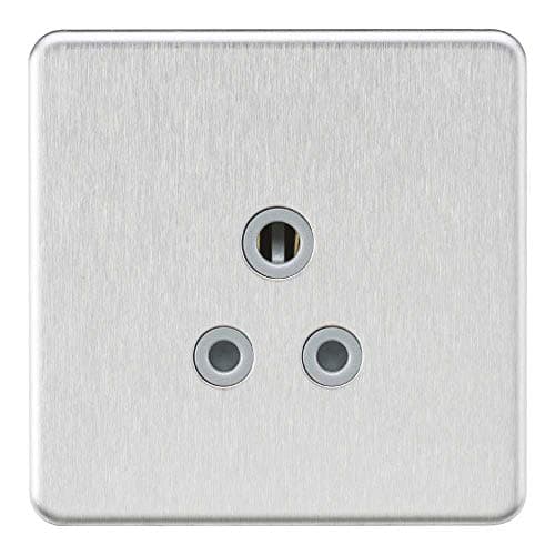 Image of Knightsbridge SF5ABCG Screwless Unswitched Round Socket, Silver