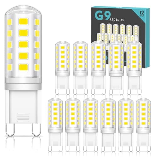 Image of QNUJN G9 Led Bulbs Cool White, 5W, 500LM, 6000K, Equivalent to 50W Halogen, Non-Dimmable Energy Saving Light Bulb for Home Lighting Decor, Chandelier, Wall Light, Crystal Lamp-12 Packs