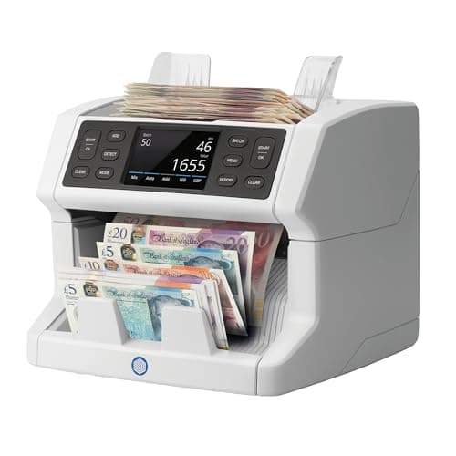 Image of Safescan 2865-S Money Counting Machine - Value Counts Mixed Banknotes - Cash Counting Machine with 7-Point Counterfeit Money Detector - Money Counter Machine - Suitable for the New King Charles Notes