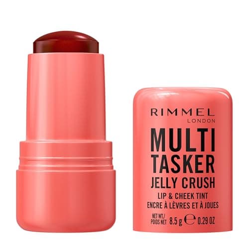 Image of Rimmel Multi Tasker Jelly Crush Lip & Cheek Tint, 300 Peachy Punch, Hydrating Blush and Lip Stain, Easy Removal, Infused with Moisturising Niacinamide, 8.5g
