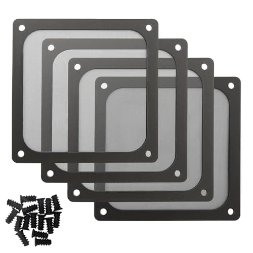 Image of 90mm 92mm PC Computer Case Fan Dust Filter Grills with Magnet and Screws, Ultra Fine Nylon Mesh, Black Color - 4 Pack