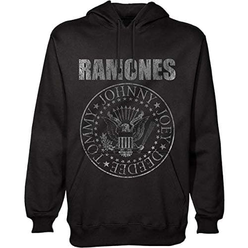 Image of Rock Off officially licensed products The Ramones Presidential Seal Official Unisex Hoodie Hooded Top (Large) Black