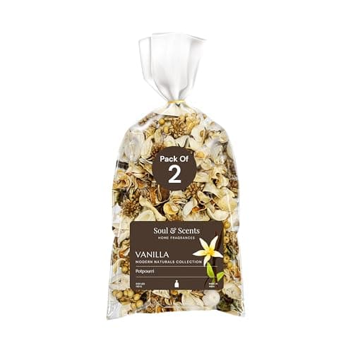 Image of Soul & Scents Vanilla Potpourri | Dried Flowers | Fine-Living | Natural Decoration | Mood Enhancer | Perfect for Home Decor, Gifts, and Aromatherapy | Made in India | Pack of 2-140gm Each