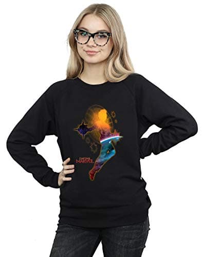 Image of Marvel Women's Captain Marvel Nebula Flight Sweatshirt Black Medium