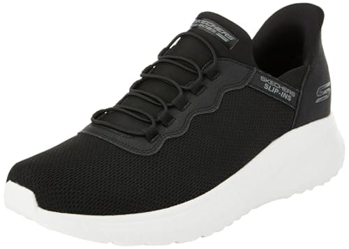 Image of Skechers Men's Bobs Squad Chaos Daily Hype Slip-On Sneakers, Black Knit Trim, 8 UK