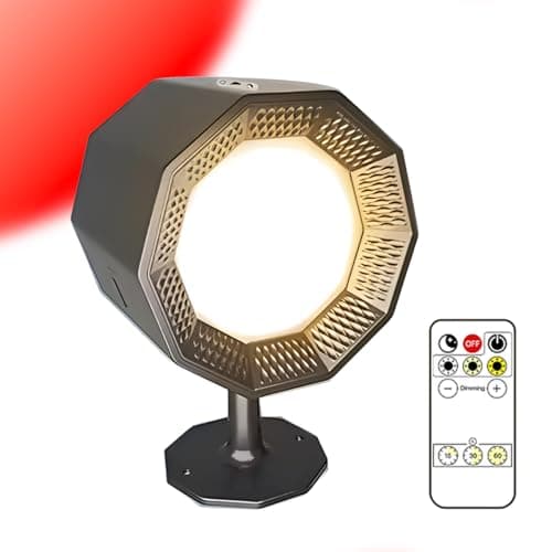 Image of LXSINO Battery Operated Wall Light, Wall Lights Indoor, Wall Lamp with Remote, 3 Color Temperatures & Red Dimmable Magnetic 360° Free Rotation Rechargeable Wall Lighting