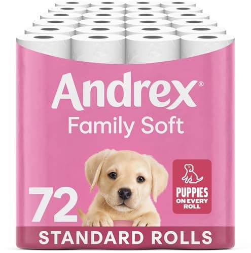 Image of Andrex Family Soft Toilet Roll - 72 Toilet Rolls, 2-Ply, Bulk Buy, Fragrance Free, FSC Certified
