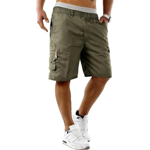 Image of MENS casual cool smart multi pocket cargo shorts mens new size S M L XL XXL 3XL (2XL 40 - 42 waist, Khaki)