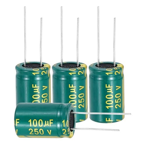 Image of sourcing map 6Pcs Electrolytic Capacitor High Frequency 100UF 250V with Aluminum Radial Leads 16 x 25mm High Ripple Current Low Impedance