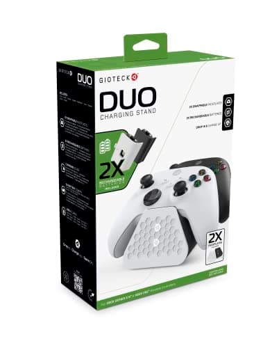 Image of Gioteck DUO Charging Stand For 2 Xbox Series X|S & Xbox One Wireless Controllers With Interchangable Faceplates (2)