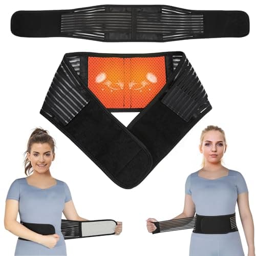 Image of KkaFFe Back Support with Magnet, Tourmaline Magnetic Back Braces for Lower Back Pain Relief, Self Heating & Soothing Back Support Belt, Lumbar Support Belt for Herniated Disc/Sciatica (Large)