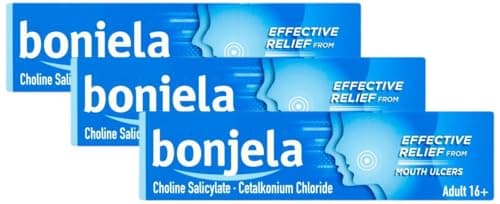 Image of Bonjela Antiseptic Pain-Relieving Gel for Mouth Ulcer Treatment, Cold Sores, Dentures and Mouth Inflammation 15 g (Pack of 3)