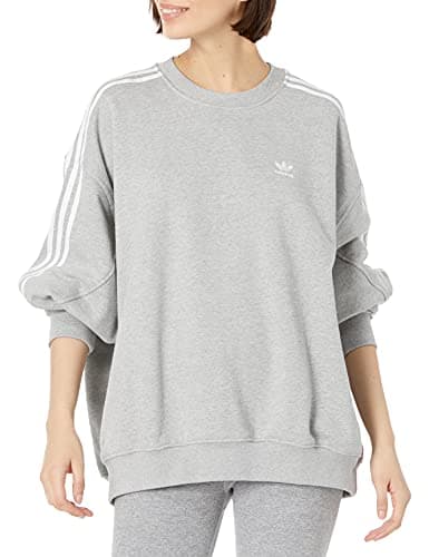 Image of adidas Originals Women's Adicolor Classics Oversized Sweatshirt, Medium Grey Heather, Large