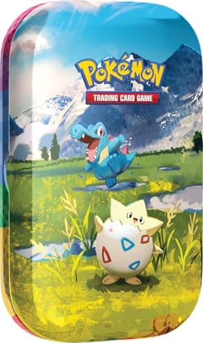 Image of Pokémon TCG: Mega Evolution—Ascended Heroes Mini Tin: Togepi & Totodile (1 Sticker Sheet, a Pokémon Art Card & 2 Booster Packs)